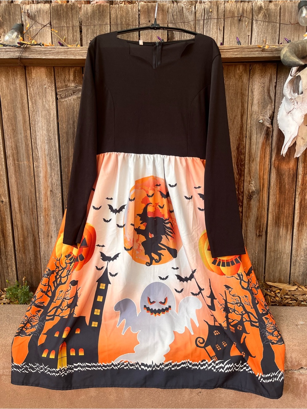 Halloween Ghost & Witch Dress - Black and Orange - Picture 6 of 6